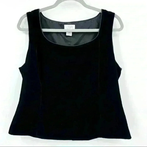 LOFT Black Velvet Sleeveless Top W/Side Zipper - Picture 3 of 10